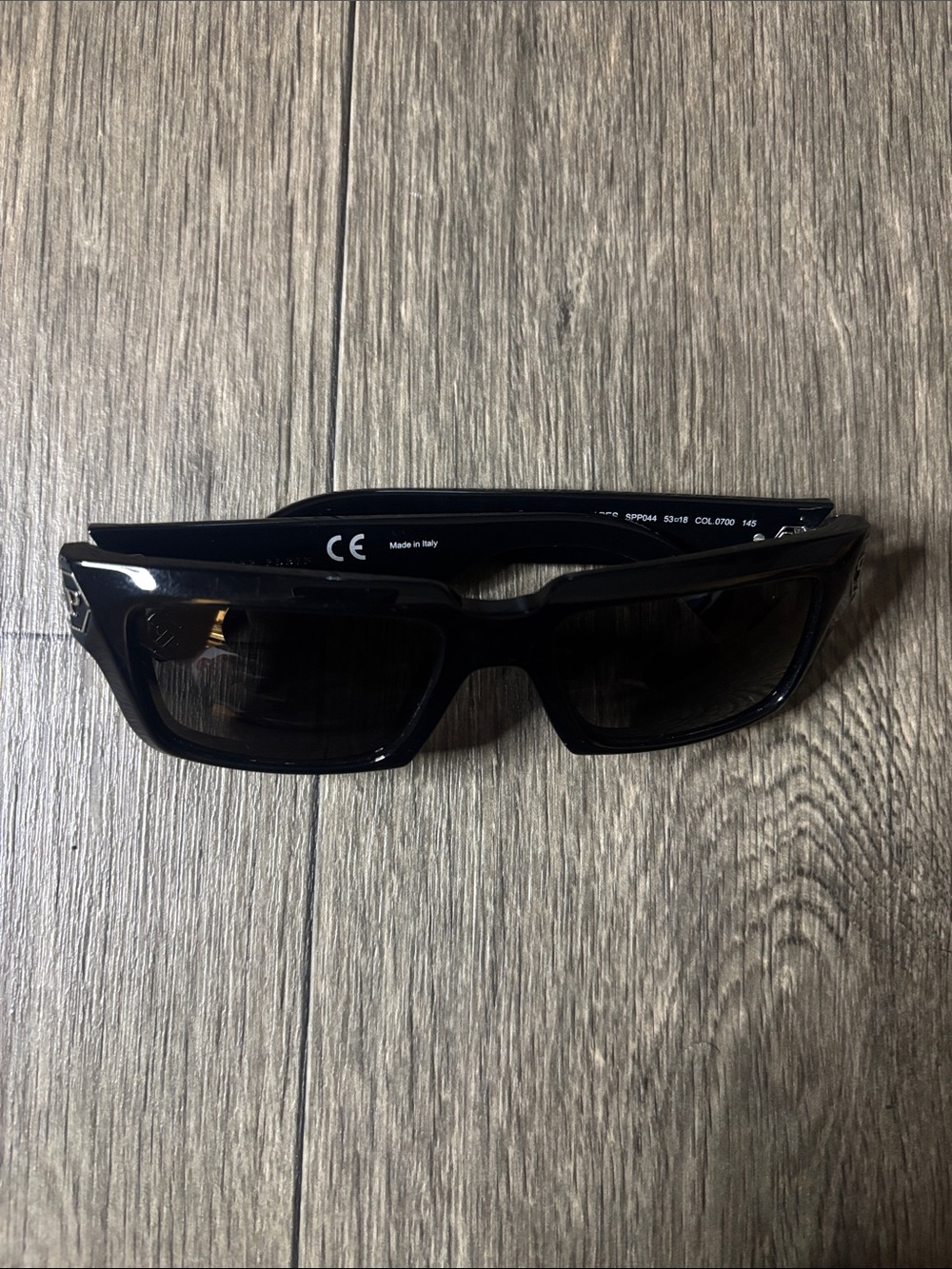 Philipp Plein Black Rectangular Sunglasses SPP044M